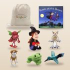 Room on the Broom StorySack Classic – Witch soft toy, Dragon, Cat, Dog, Frog and Bird finger puppets, picture book and StorySacks bag