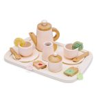 Wooden tea set with serving tray